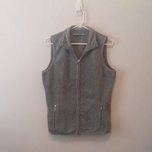 Karen Scott Charcoal Fleece Vest, Size Small